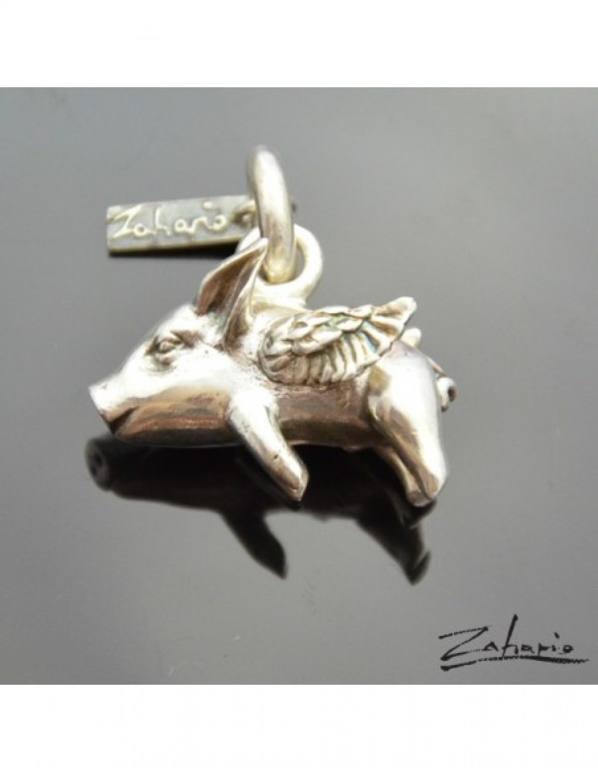 Wisior latająca świnka srebro Zahario